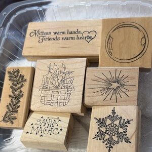 Lots of fun Christmas/Winter Stampin' Up! Wooden Stamps